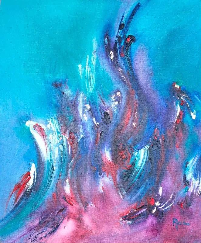 Tableau Abstrait Bleu 151 “Feu Follet”