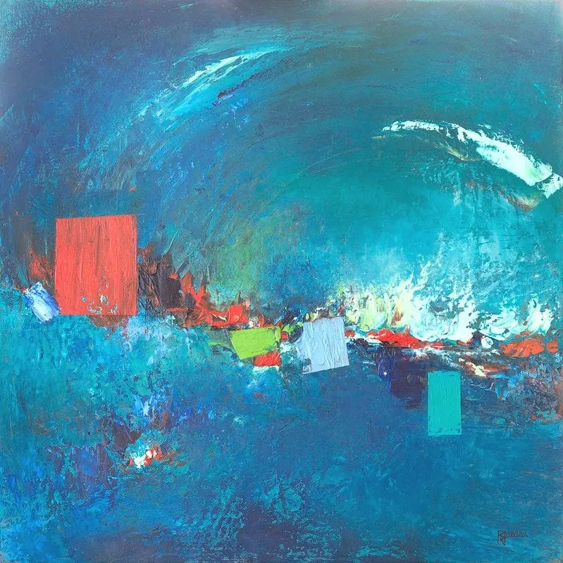 Tableau Abstrait Bleu 60 “Torrent De Mystères”