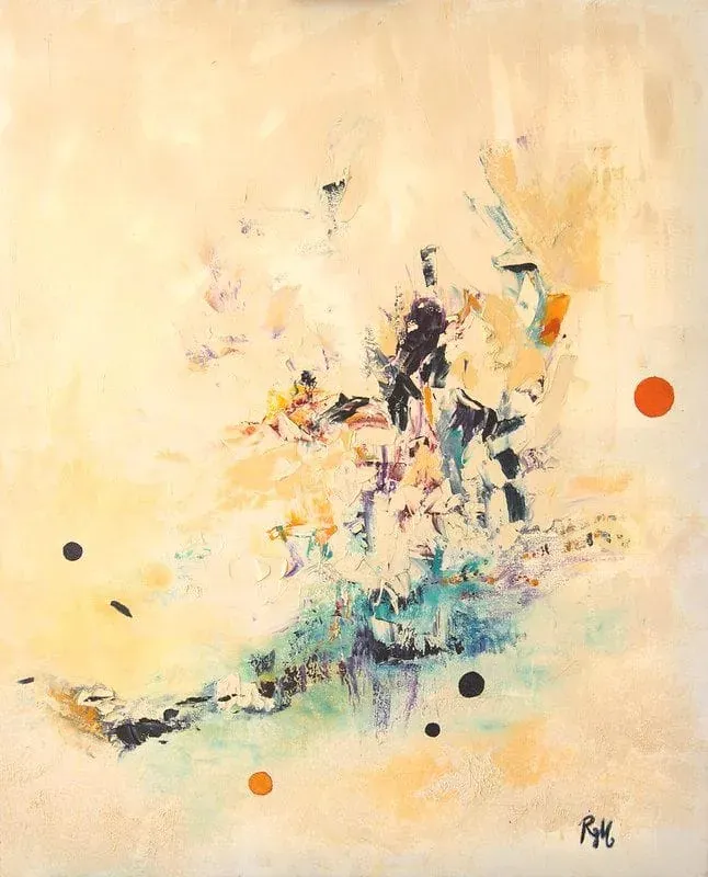 Tableau Abstrait Jaune 56 “Colombe”