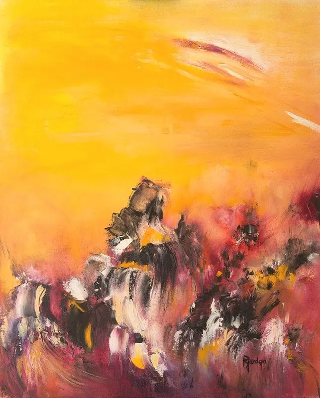 Tableau Abstrait Jaune 43 “Soleil”