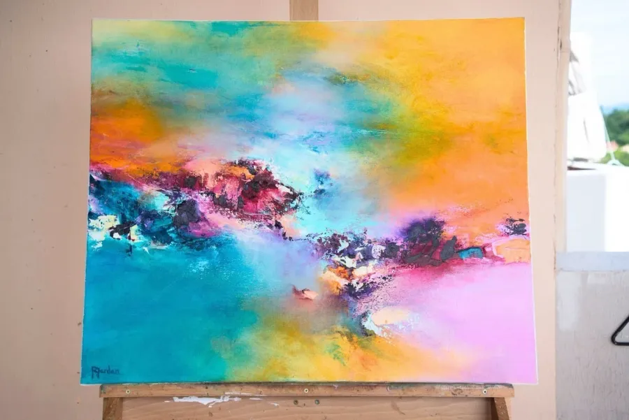 Tableau Abstrait Multicolore 198 “Grande Barrière De Corail”