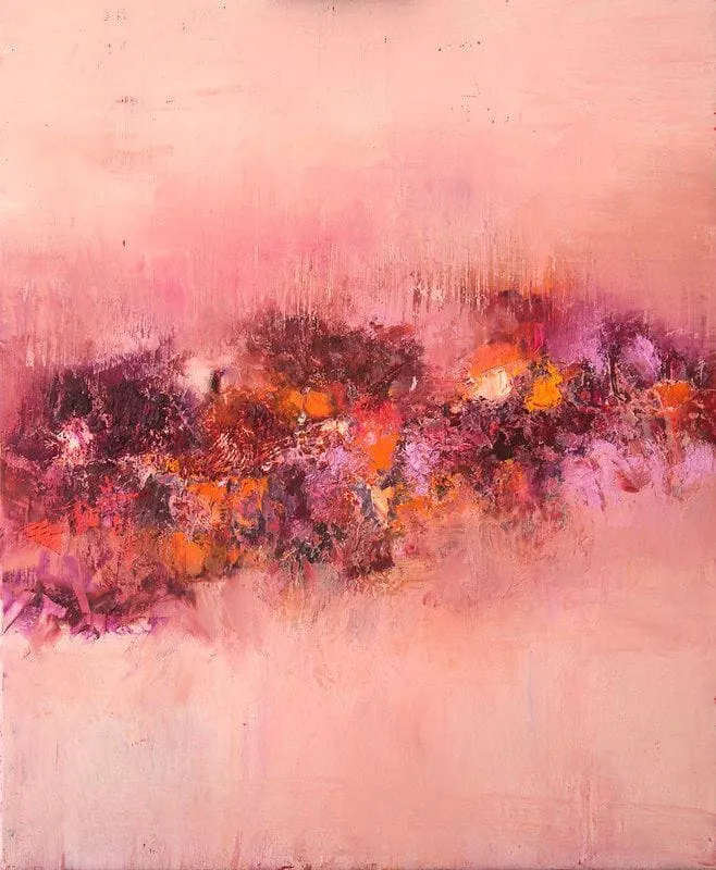 Tableau Abstrait Rose 11 “Fleurs De Rose”