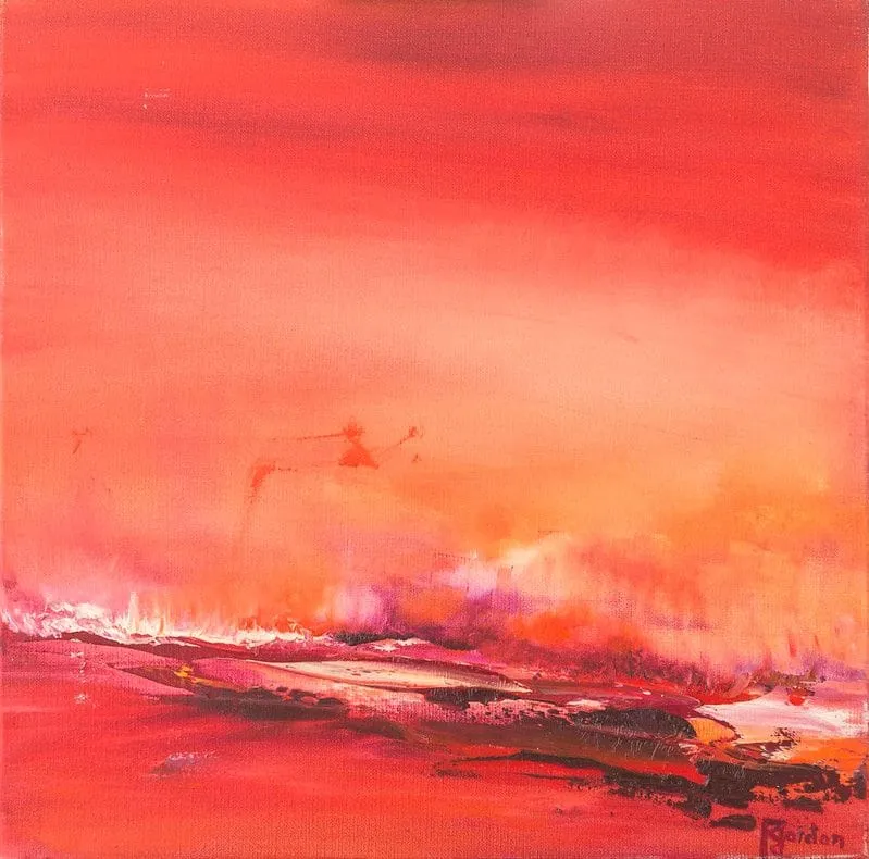 Tableau Abstrait Rouge 102 “Atmosphère”