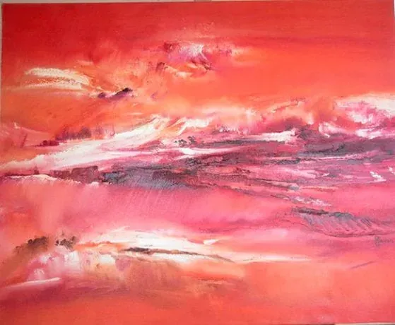Tableau Abstrait Rouge 204 “Cardinal Rouge”