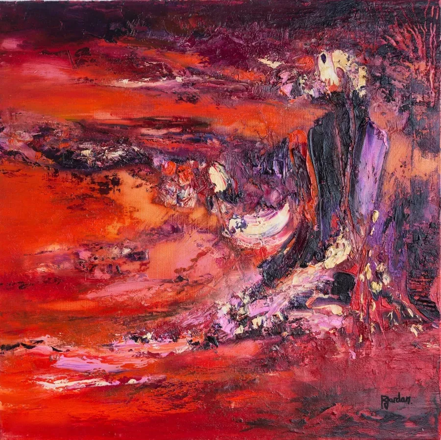 Tableau Abstrait Rouge 227 “Lave”