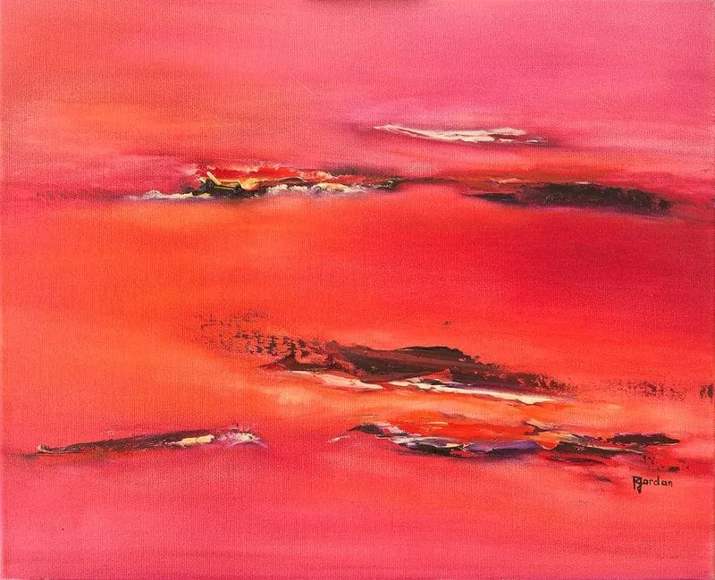 Tableau Abstrait Rouge 70 “Le Passage”