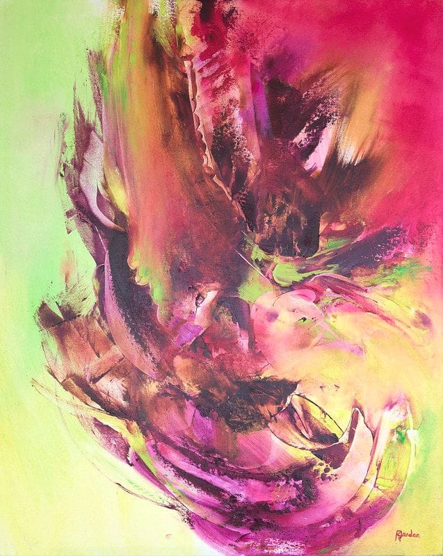 Tableau Abstrait Rose 127