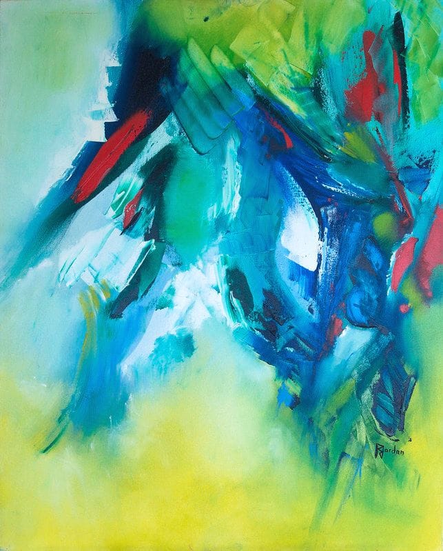 Tableau Abstrait Vert 134