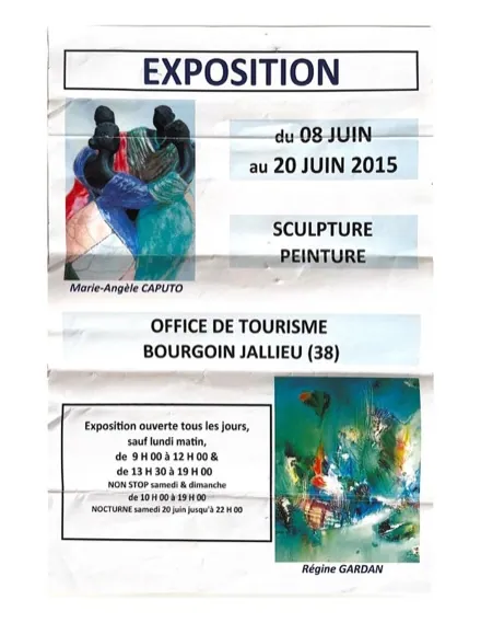 Affiche de l'exposition Office de Tourisme, Bourgoin-Jallieu (2015), Régine Gardan