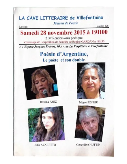 Affiche de l'exposition Poésie d'Argentine (2015), Régine Gardan