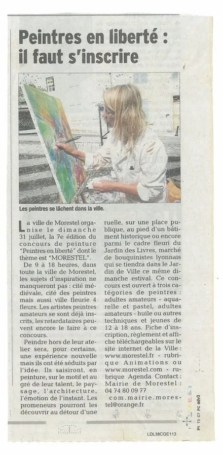 Peintres en liberté à Morestel : Régine Gardan parmi les artistes exposants