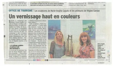 Vernissage haut en couleurs : peintures de Régine Gardan et sculptures de Marie-Angèle Caputo