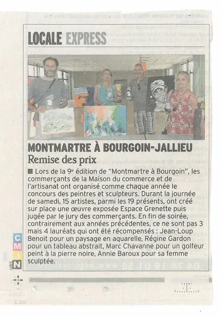 Remise des prix de Montmartre à Bourgoin-Jallieu, œuvres de Régine Gardan