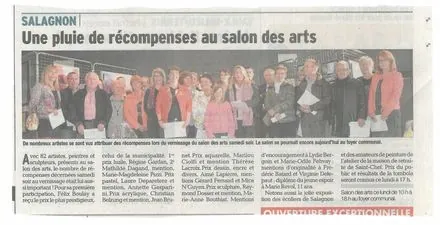 Coupure de presse : une pluie de récompenses au salon des arts de Salagnon