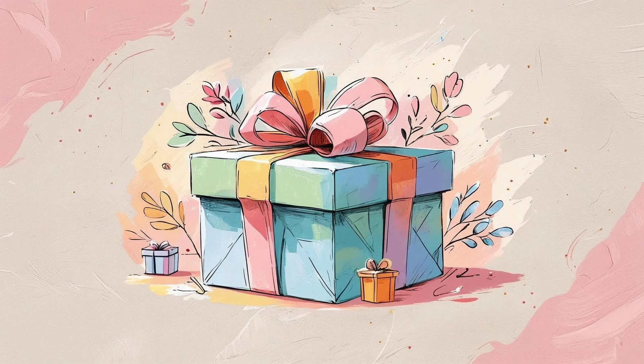 Tableau abstrait coloré offert en cadeau personnalisé, préparé avec soin