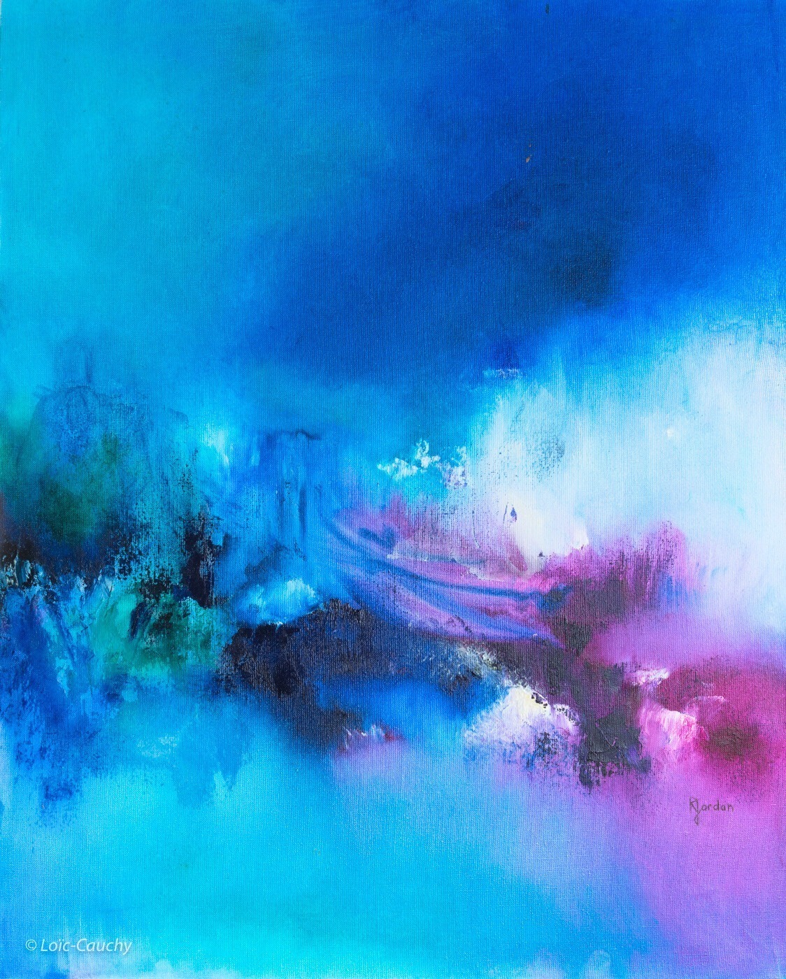 Tableau Abstrait Bleu 230 “Commencement”