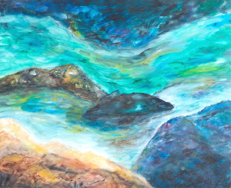 Tableau Abstrait Bleu 180 “Courant Marin”