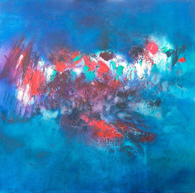 Tableau Abstrait Bleu 10 “Ébullition”