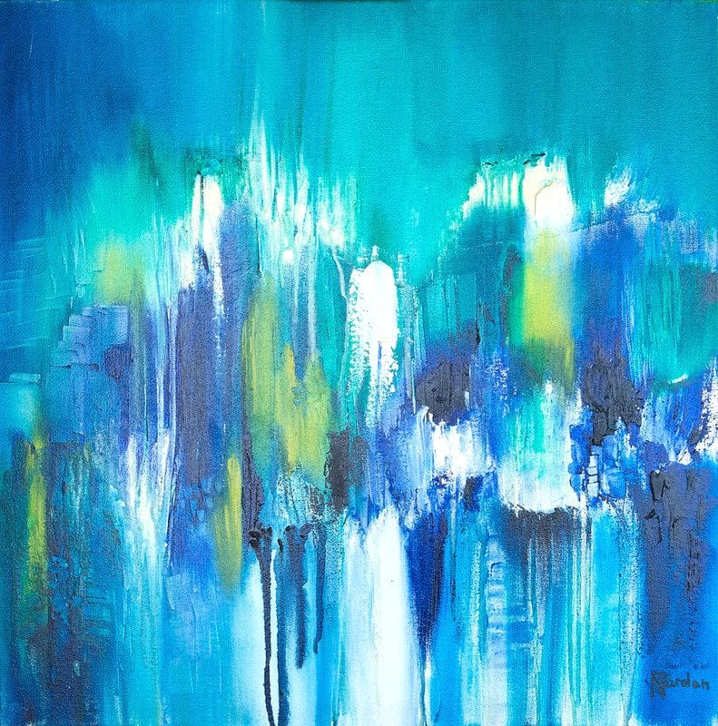 Tableau Abstrait Bleu 163 ” Ère glaciaire”
