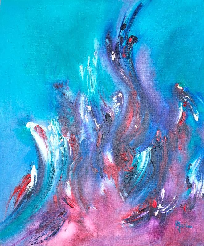 Tableau Abstrait Bleu 151 “Feu Follet”