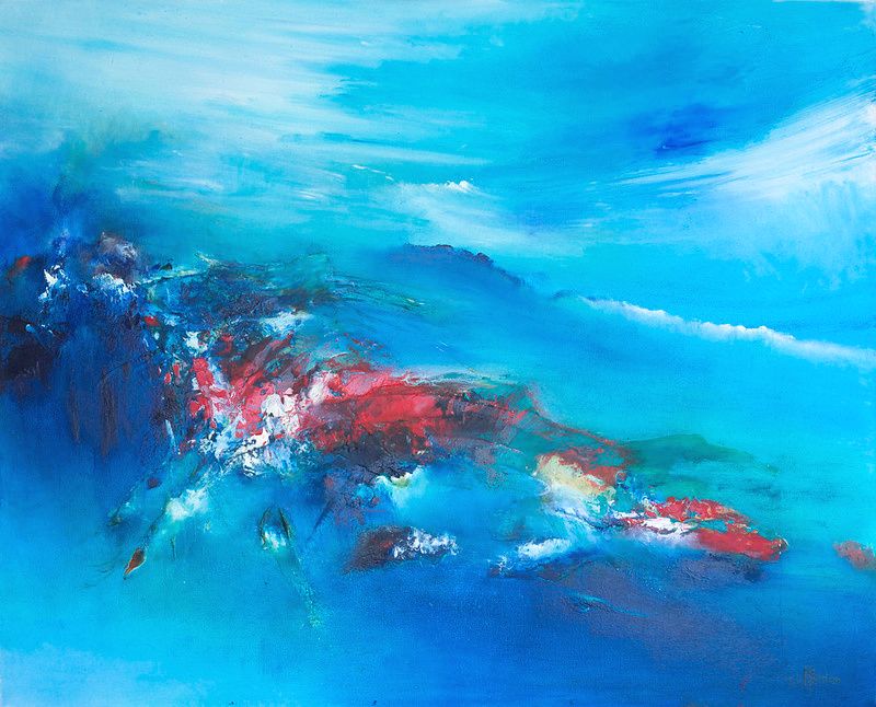 Tableau Abstrait Bleu 121 “Figure Mythique”
