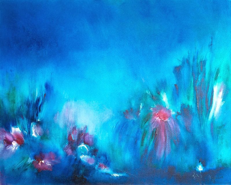 Tableau Abstrait Bleu 218 “Fleurs De Nuit”