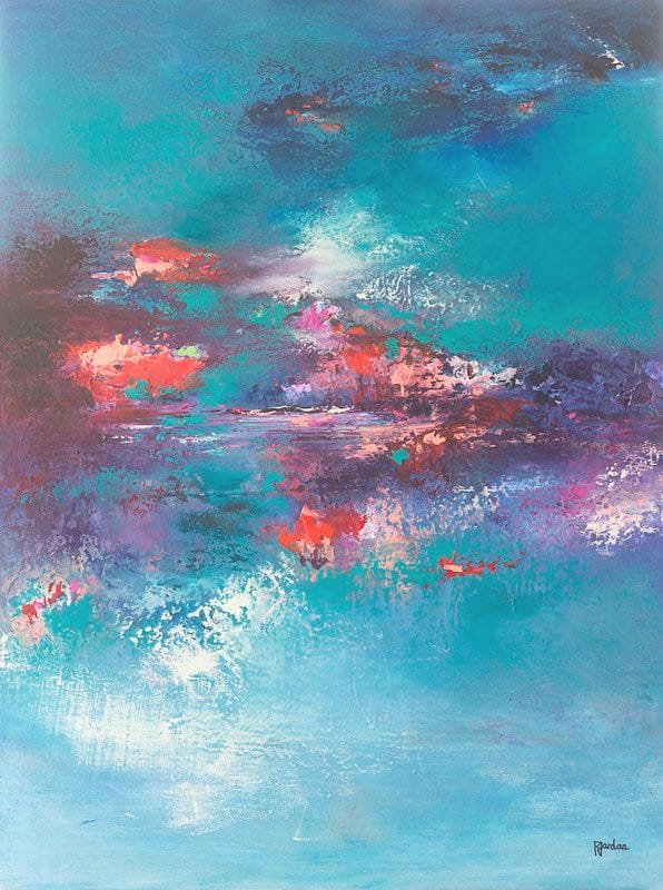 Tableau Abstrait Bleu 93 “Fleuve Chaleureux”
