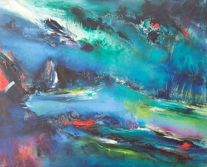 Tableau Abstrait Bleu 59 “Lac Paisible”