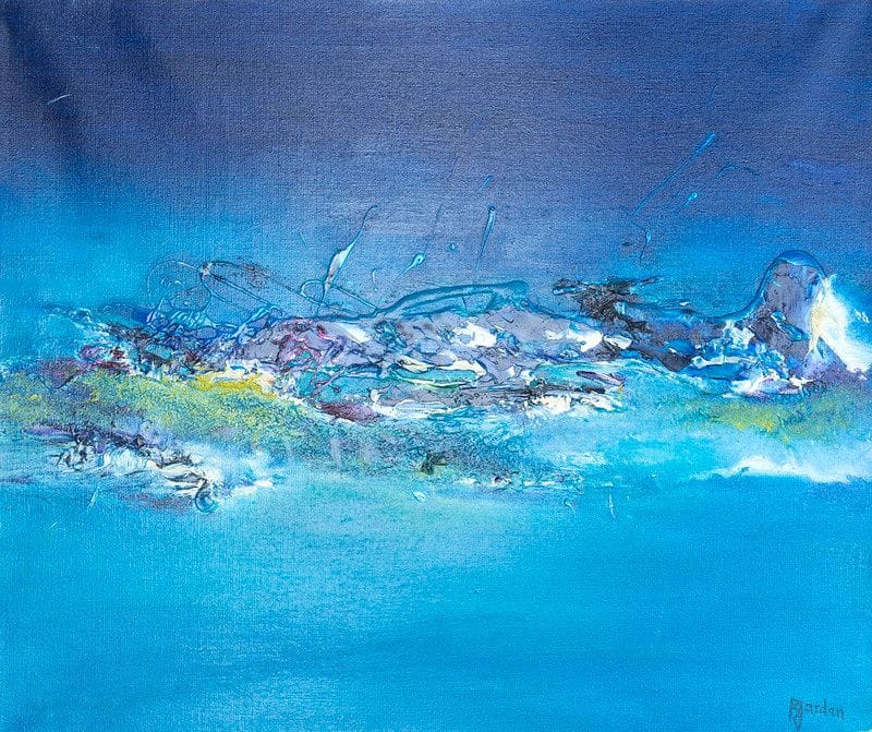 Tableau Abstrait Bleu 186 “Mer Alpine”