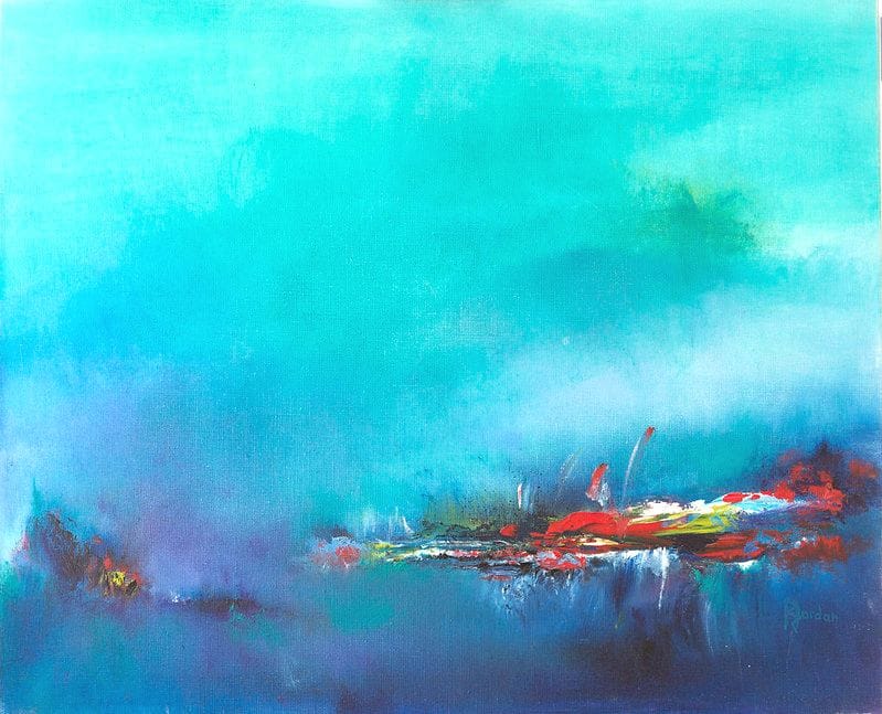 Tableau Abstrait Bleu 86 “Mirage Brumeux”