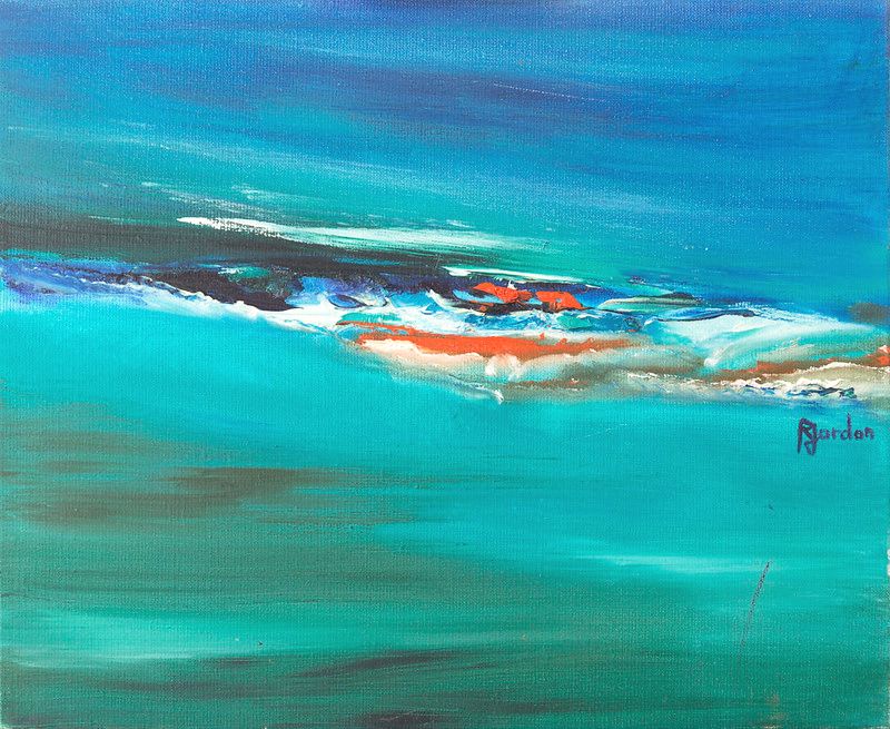 Tableau Abstrait Bleu 100 “Nage Douce”