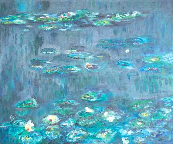 Tableau Abstrait Bleu 201 “Nénuphars”