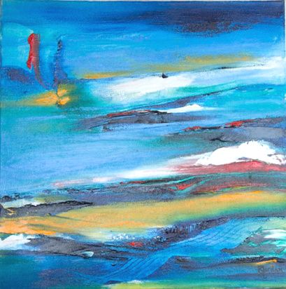 Tableau Abstrait Bleu 206 “Nouveau Départ”
