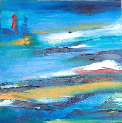 Tableau Abstrait Bleu 206 “Nouveau Départ”