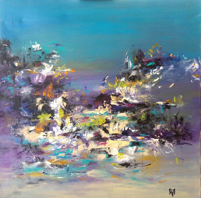 Tableau Abstrait Bleu 24 “Papillon De Nuit”