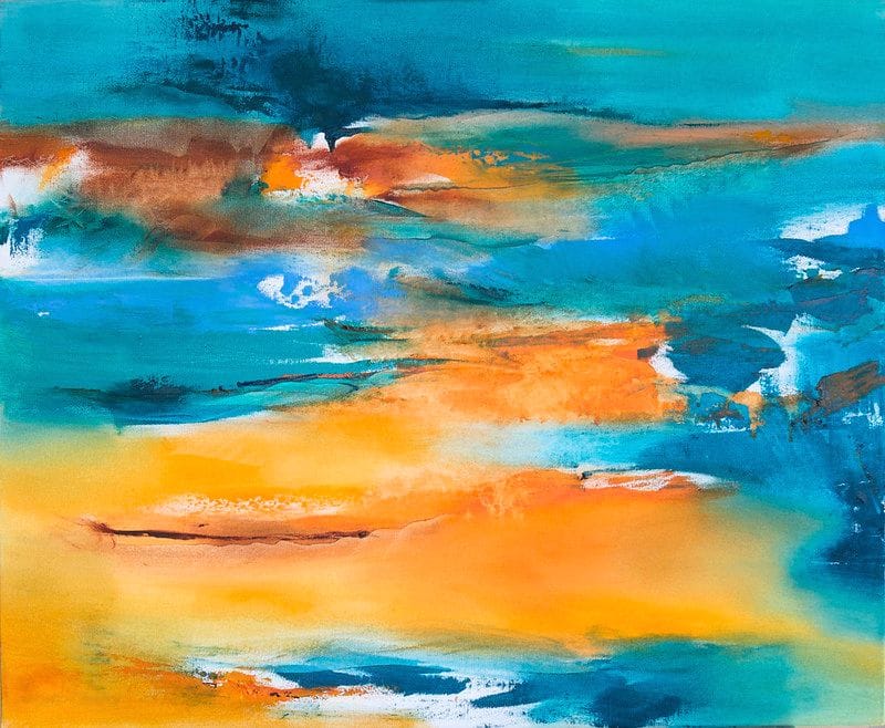 Tableau Abstrait Bleu 177 “Plage Paradisiaque”