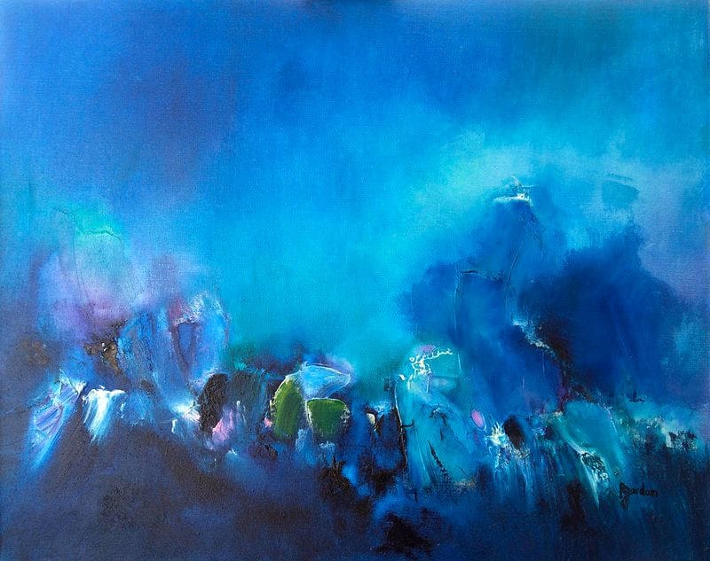 Tableau Abstrait Bleu 21 “Profondeur Marin”