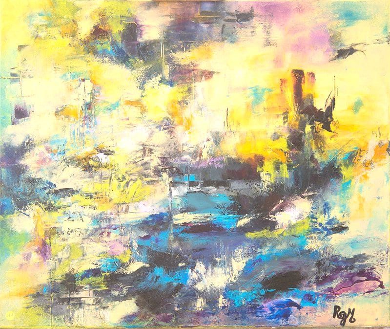 Tableau Abstrait Bleu 14 “Reflet Matinal”