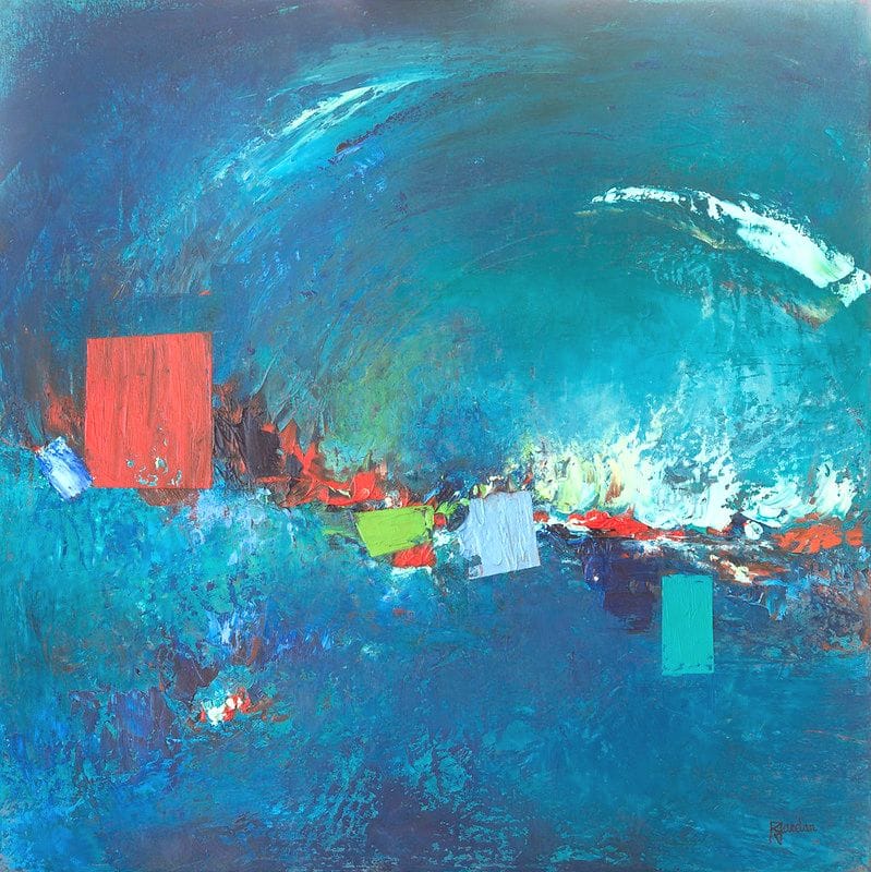 Tableau Abstrait Bleu 60 “Torrent De Mystères”