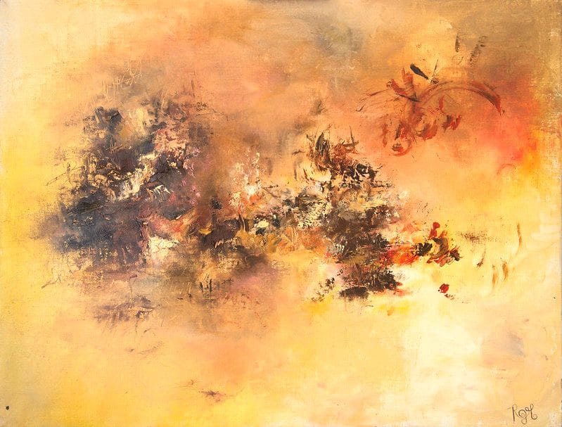 Tableau Abstrait Jaune 32 "Ambre"