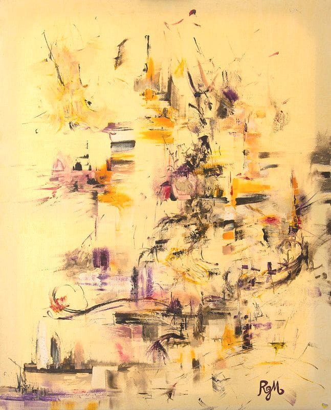 Tableau Abstrait Jaune 40 “Cinq Terres”