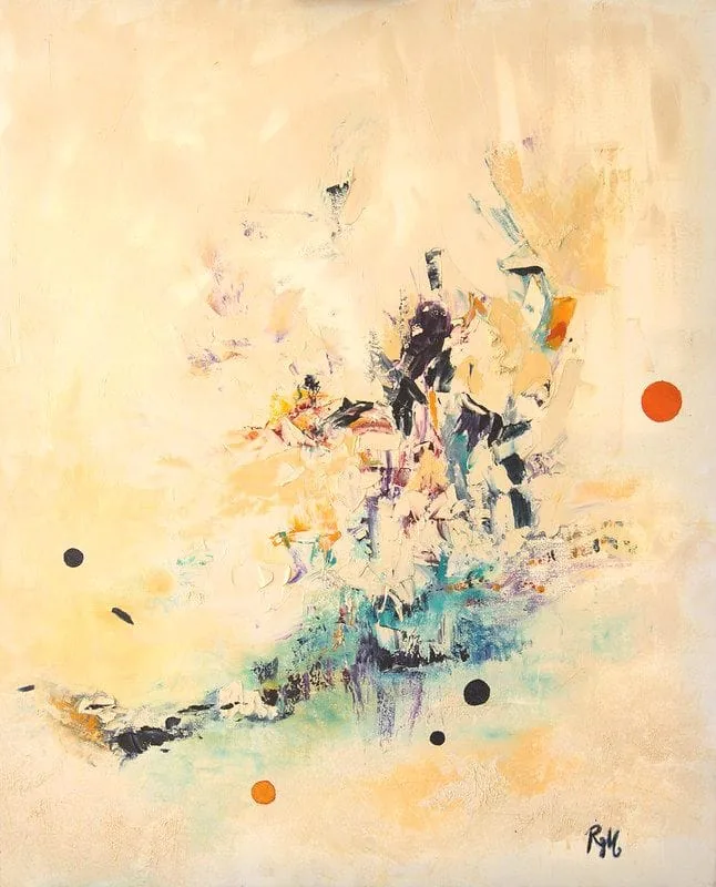 Tableau Abstrait Jaune 56 “Colombe”