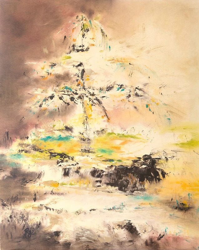Tableau Abstrait Jaune 65 "Fontaine de Jouvence"