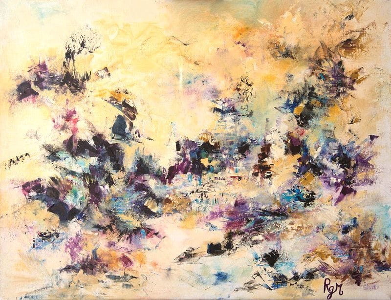 Tableau Abstrait Jaune 34 “Obsidienne”