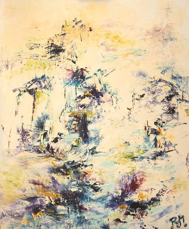 Tableau Abstrait Jaune 36 “Point d’Eau”