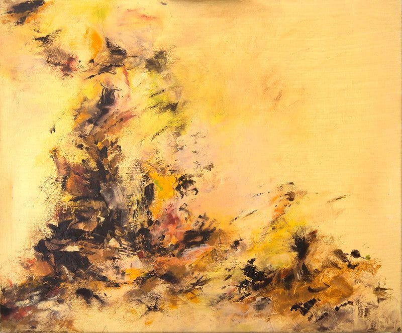 Tableau Abstrait Jaune 23 “Terre Volcanique”