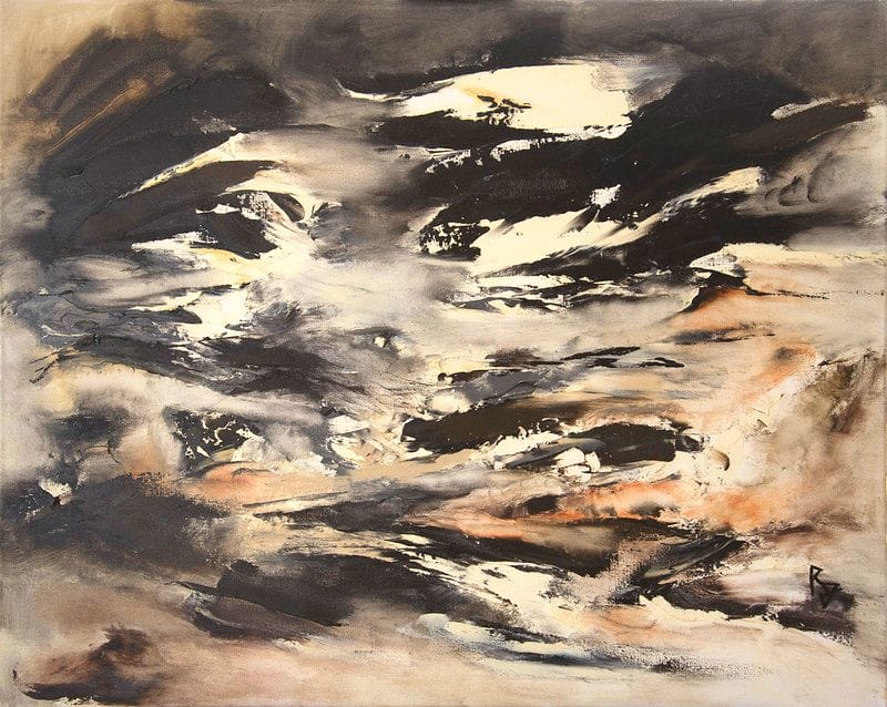 Tableau Abstrait Noir 52 “Ascension”