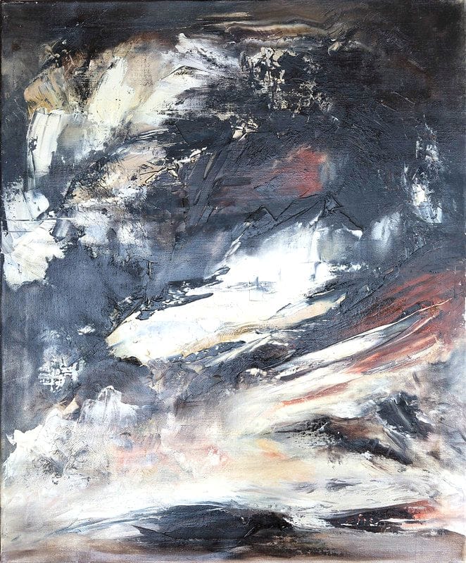 Tableau Abstrait Noir 167 “Mer De Glace”