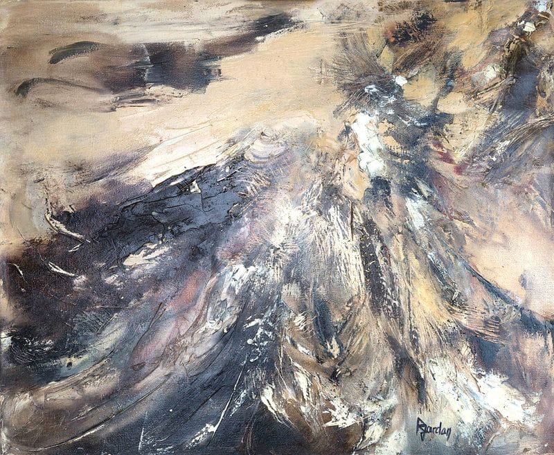 Tableau Abstrait Noir 172 “Plumes”