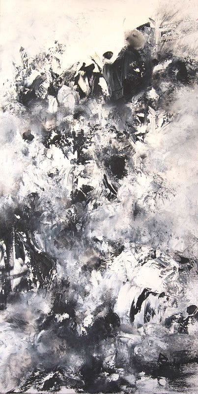 Tableau Abstrait Noir 12 "Présage"